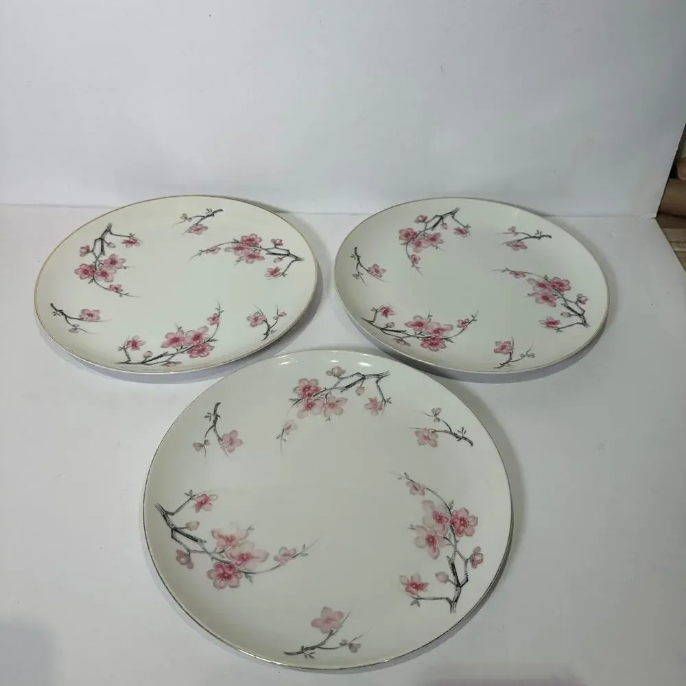 International China Cherry Blossom 8 piece set 6 dinner plates 2 serving pieces